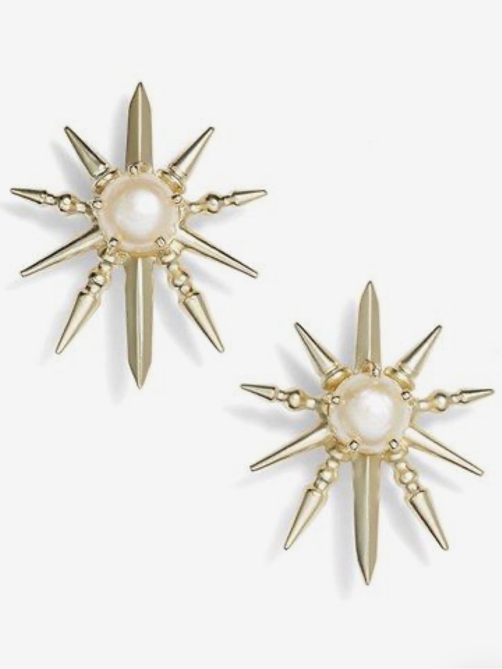 Kendra Scott Rogan Gold Pearl Starburst Stud Earrings